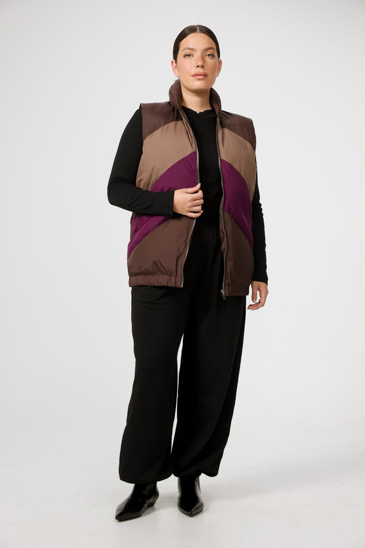 Quilted Panels Purple Vest