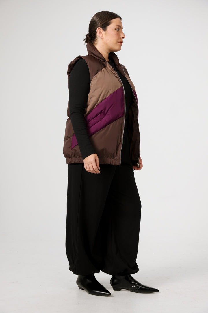Quilted Panels Purple Vest