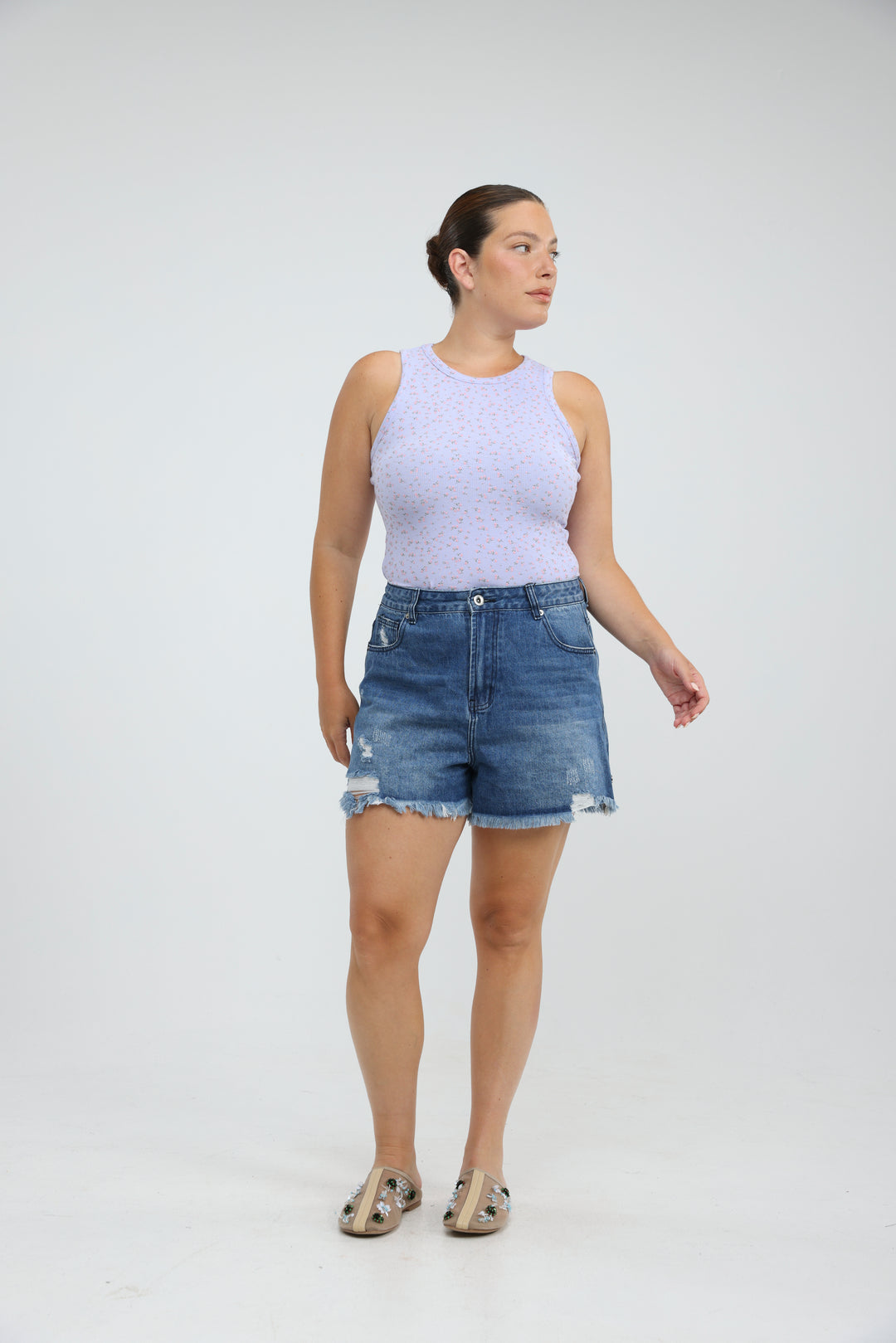 GoldenHour Lilac Floral Tank