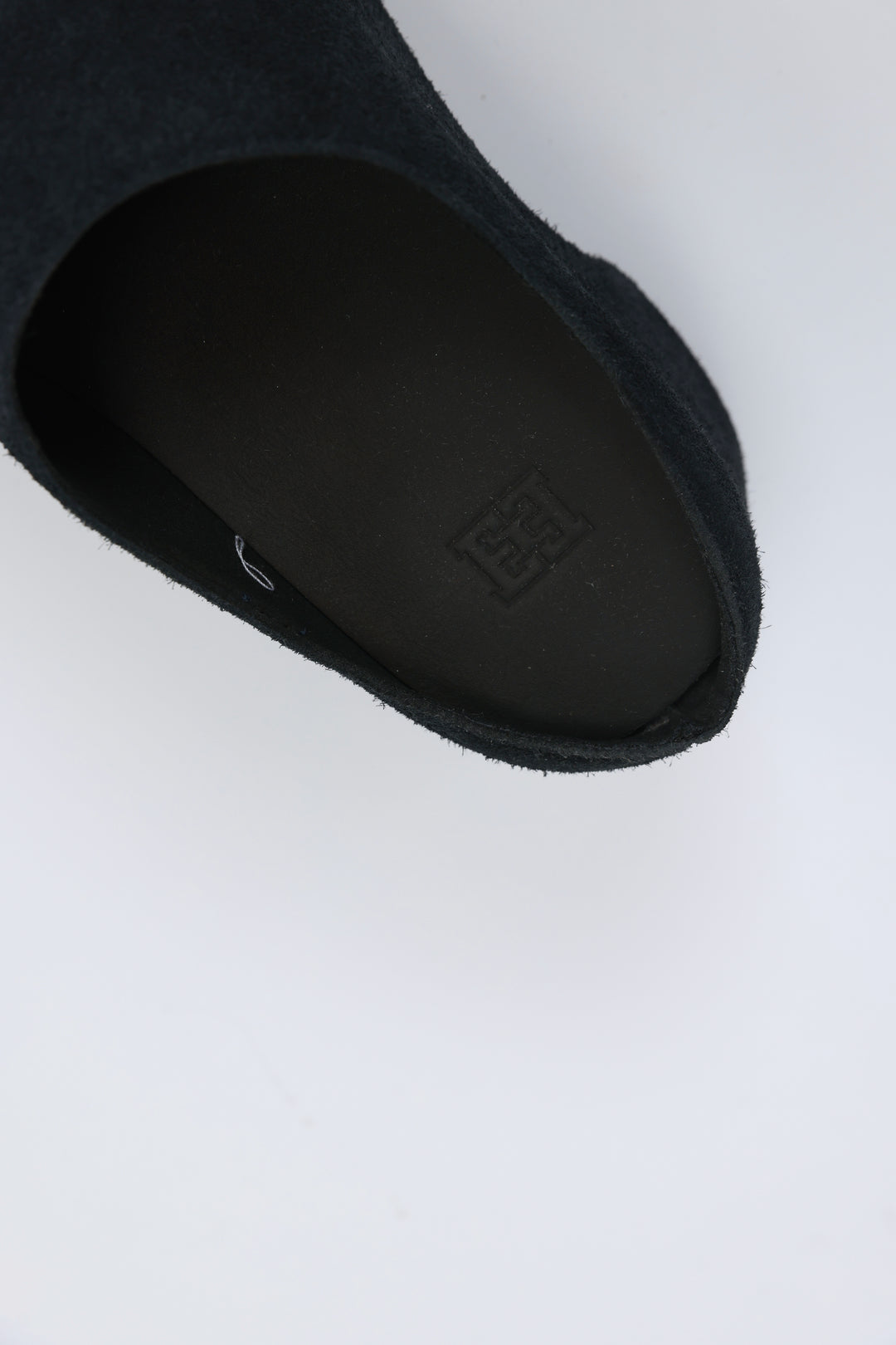 Black Textured Suede Open-Toe Clogs
