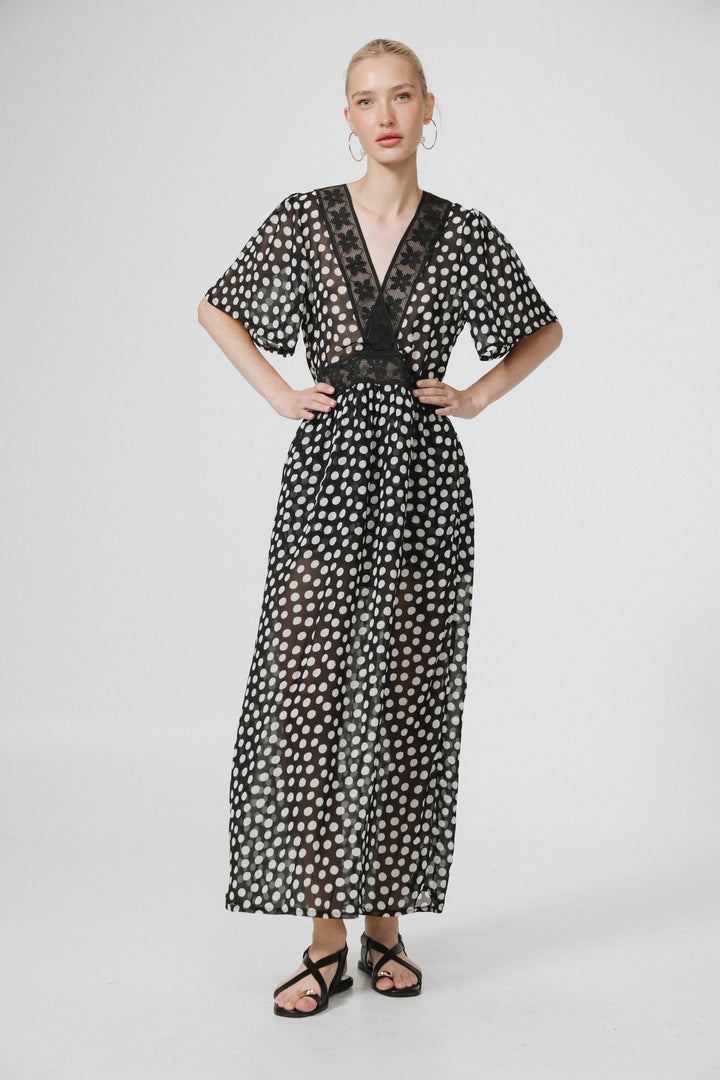 Ray Black Dots Dress