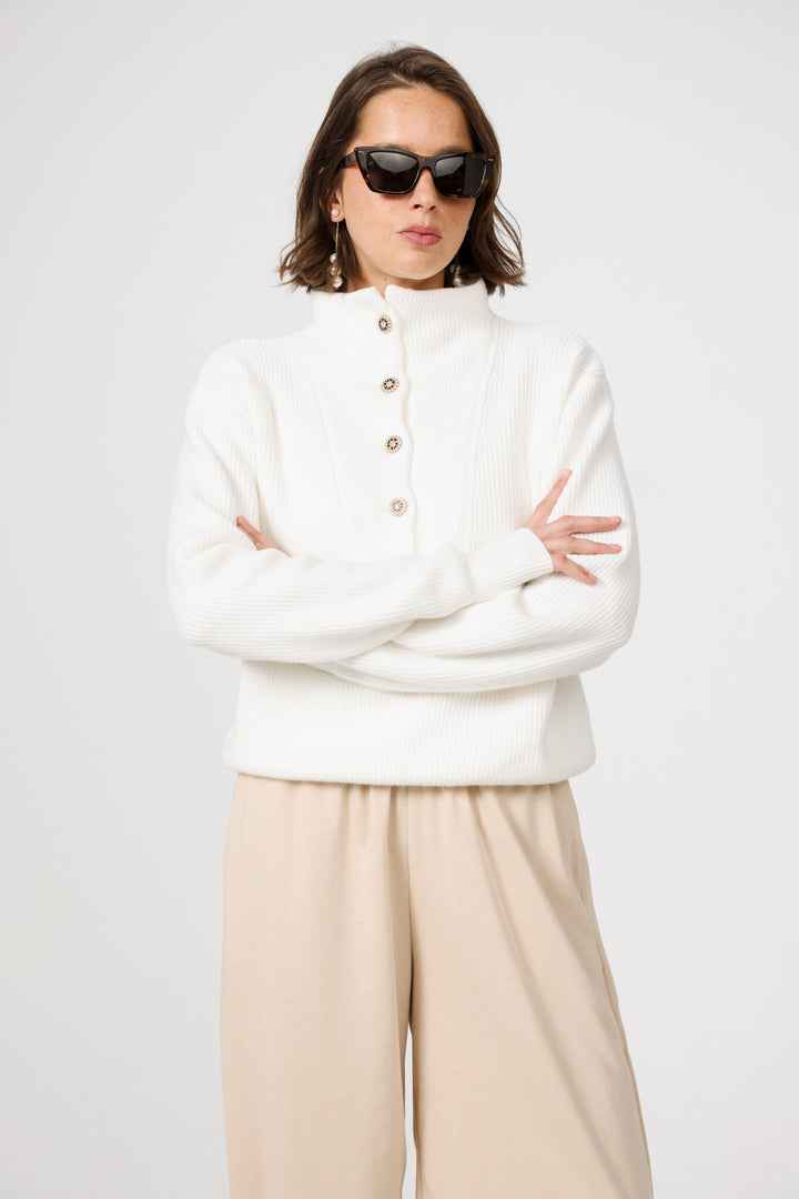 Amazed Cream Sweater