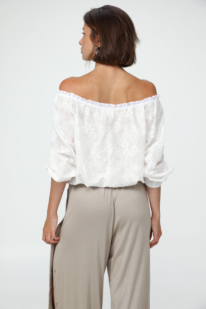 White Off-Shoulder Bodysuit