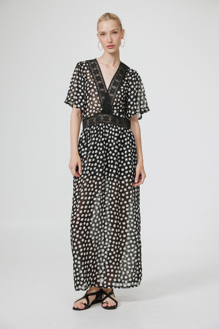 Ray Black Dots Dress