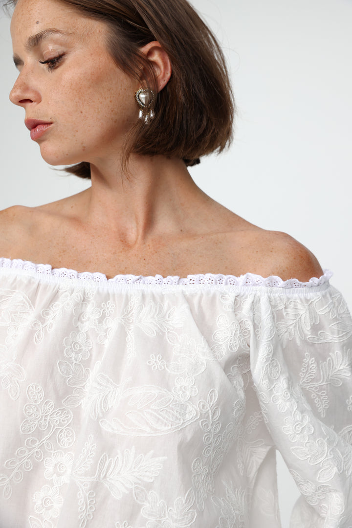 White Off-Shoulder Bodysuit