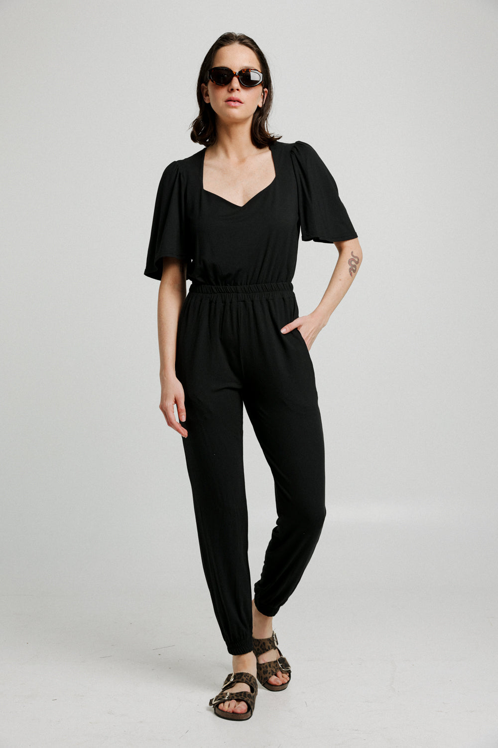 Heart Black Jumpsuit