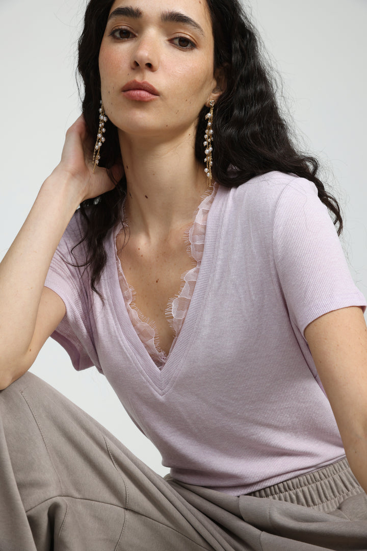 Mystery Light Pink Rib T-Shirt