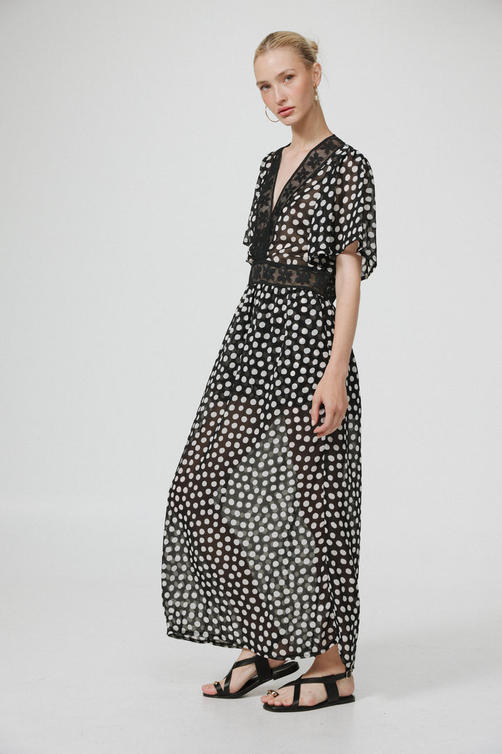 Ray Black Dots Dress