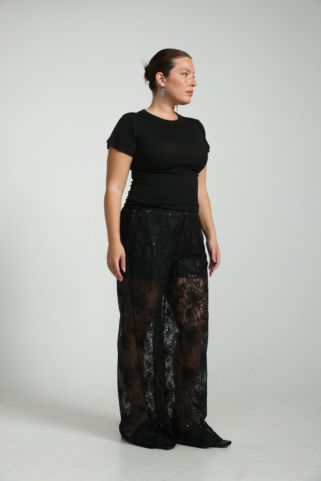 Lace&Sequin Black Bottoms