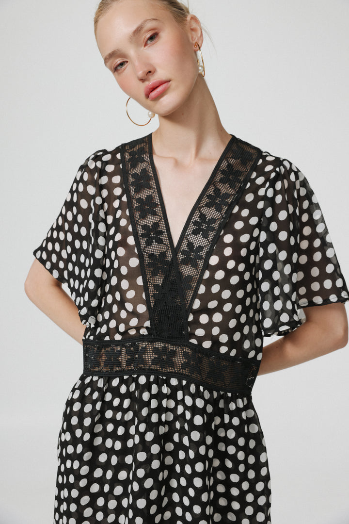 Ray Black Dots Dress