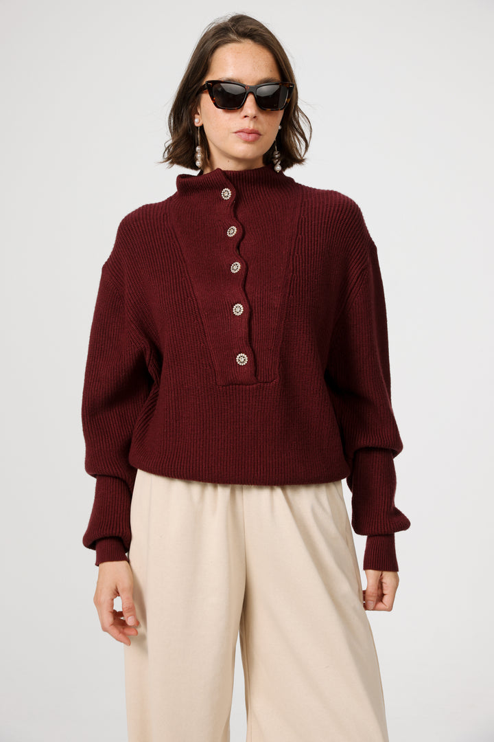 Amazed Wine Sweater