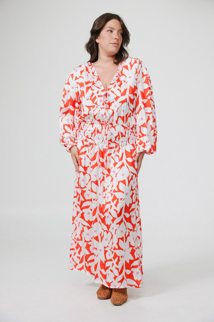 Floral Padded Maxi Dress
