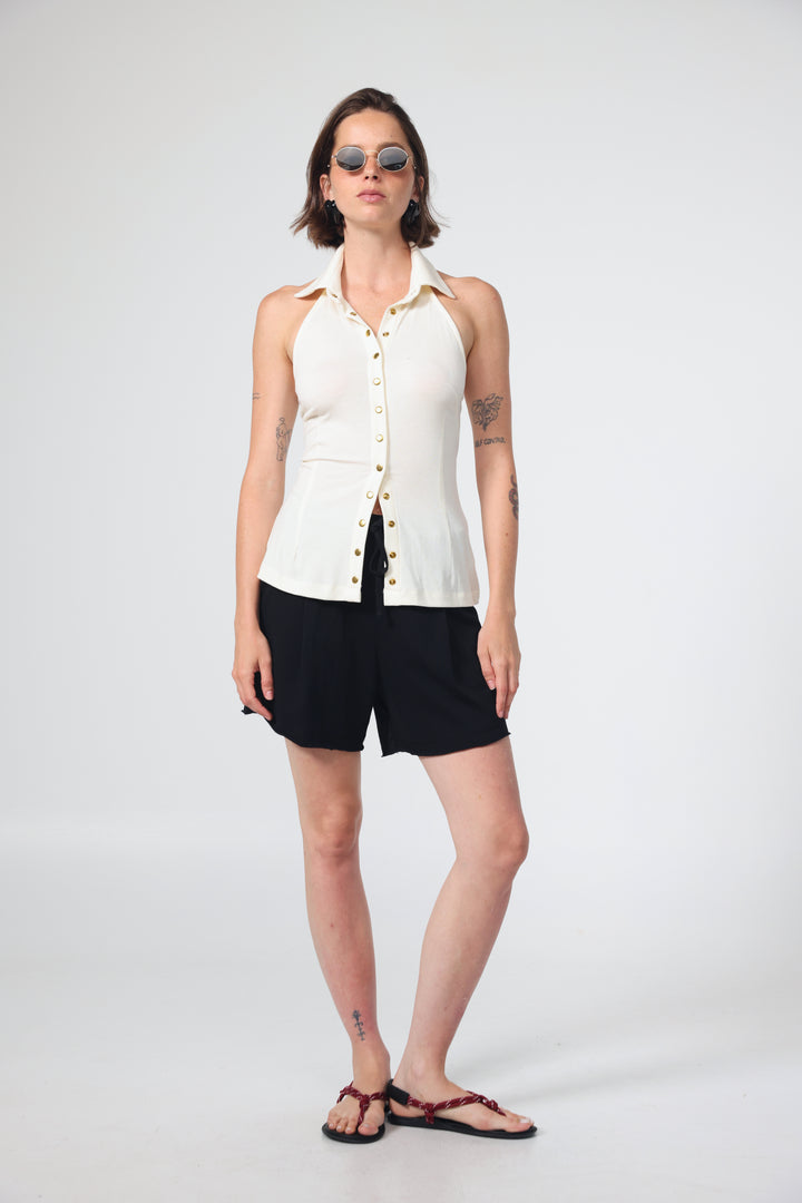 Took Cream Polo Tank