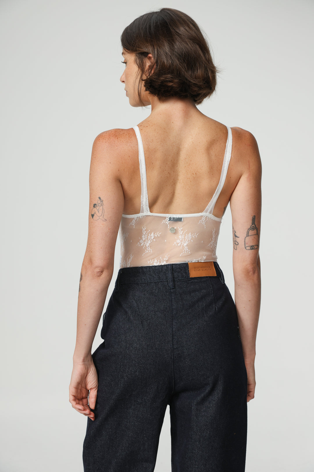 Skin White Lace Bodysuit