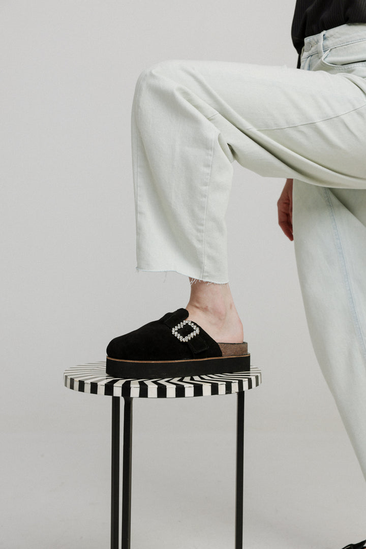 DNA No.19 Black Platform Mules