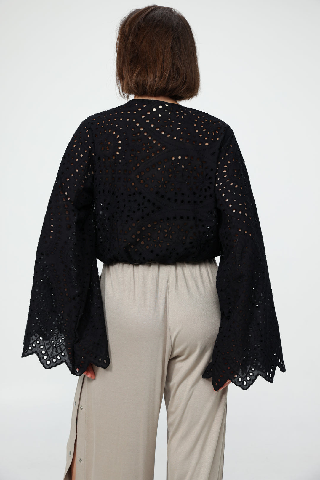 Eyelet Black Blouse