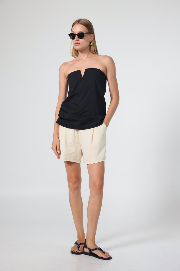 Lord Black Strapless Top