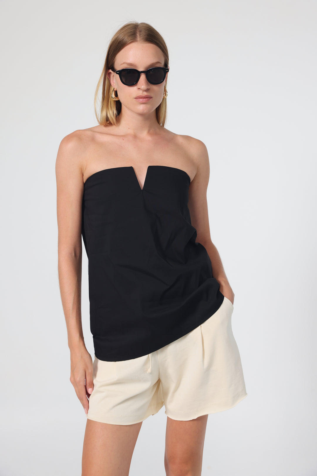 Lord Black Strapless Top