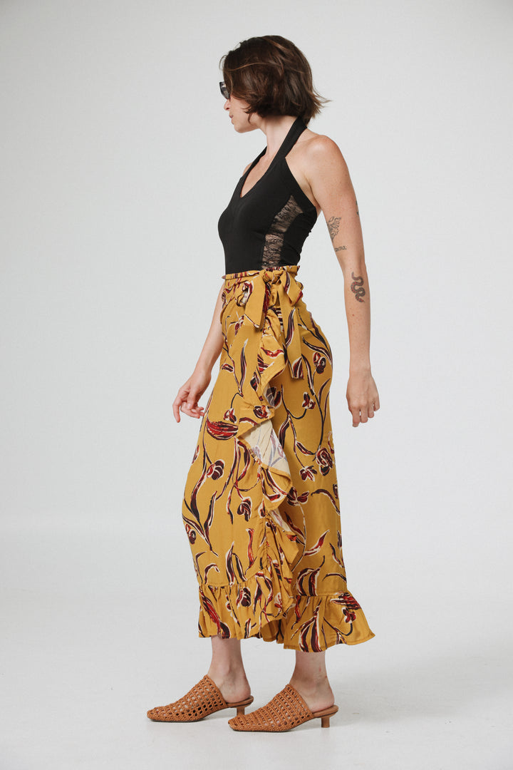 Peplum Floral Wrap Skirt