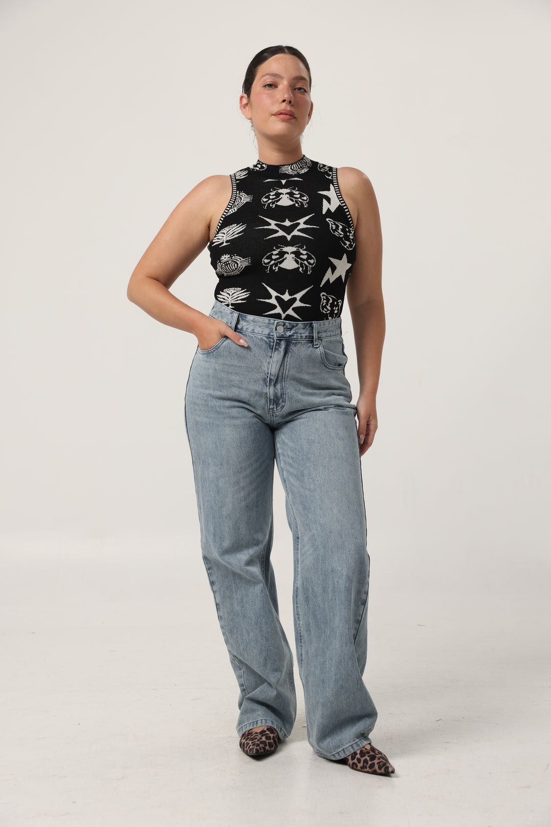 Flies Black Knitted Bodysuit