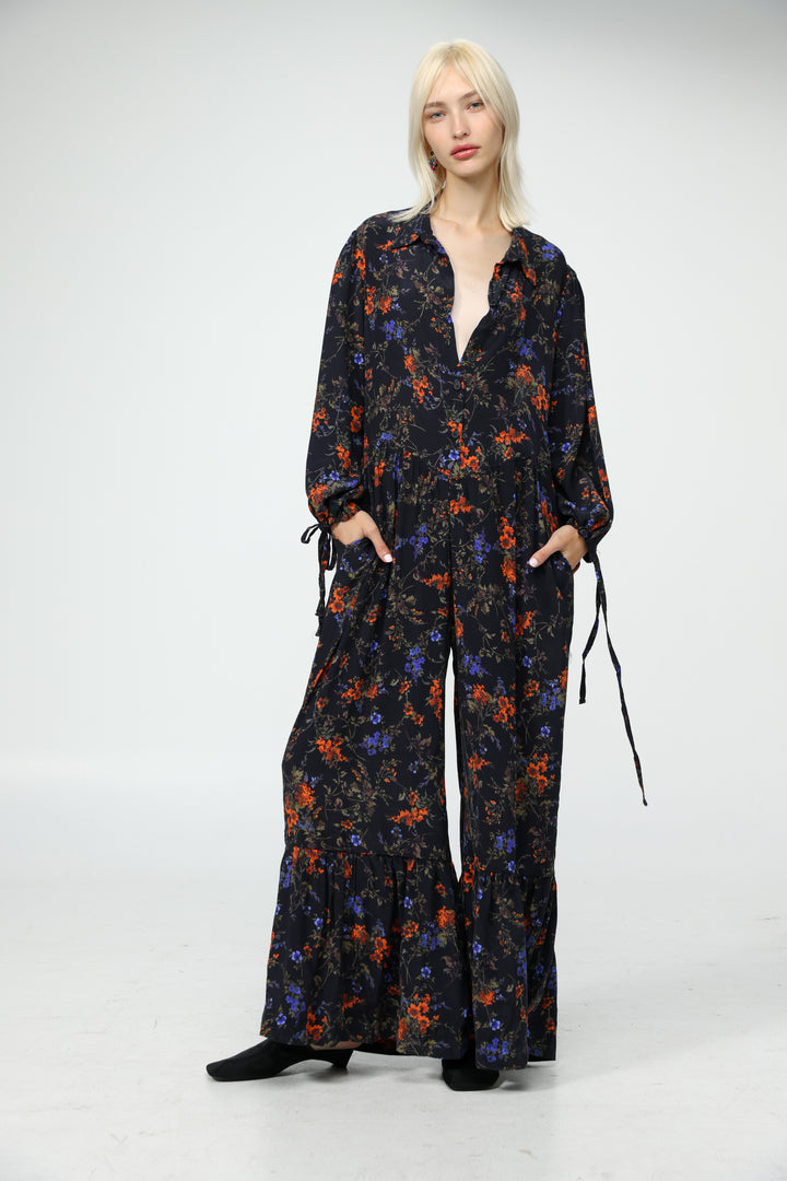 Wide Floral Jumpsuit