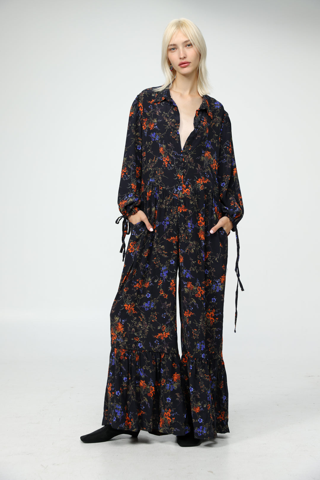 Wide Floral Jumpsuit