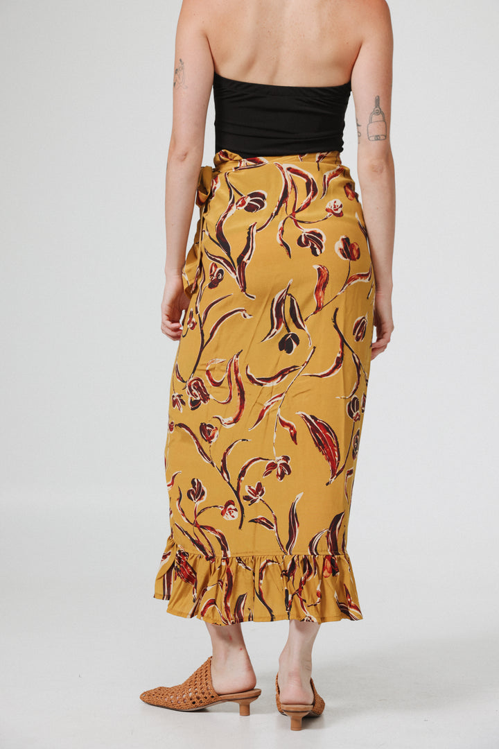 Peplum Floral Wrap Skirt