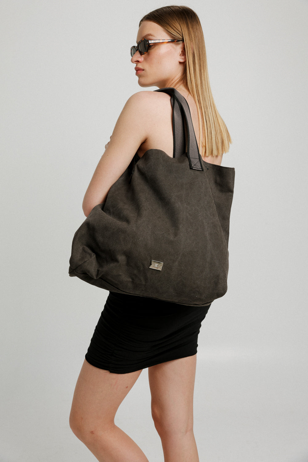 Washed Black Tote Bag