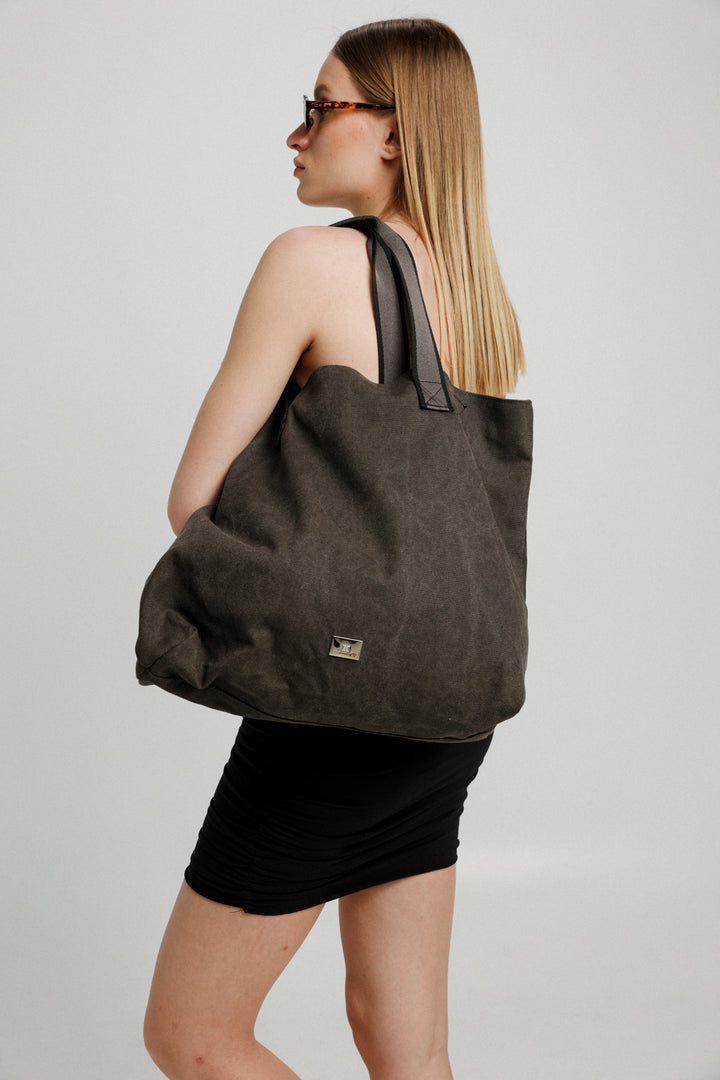 Washed Black Tote Bag