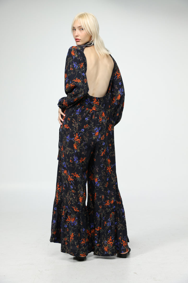 Wide Floral Jumpsuit
