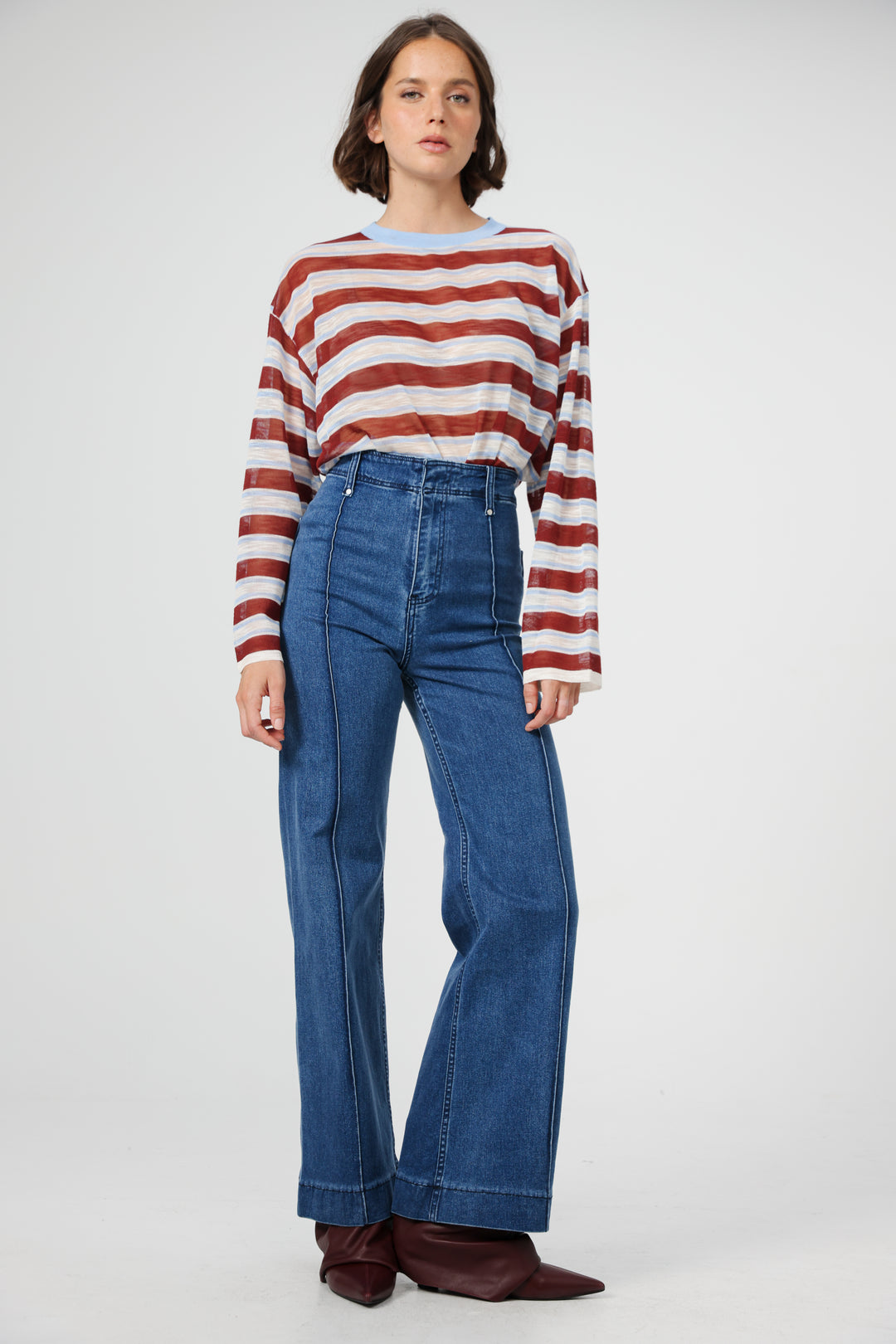 Tamuz Brown Striped Shirt