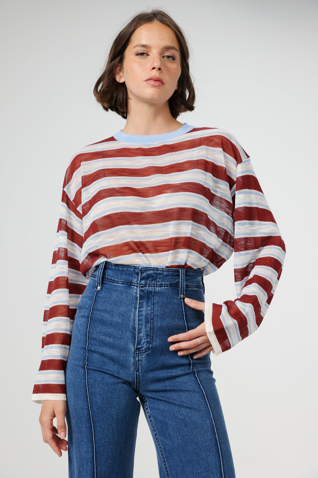 Tamuz Brown Striped Shirt