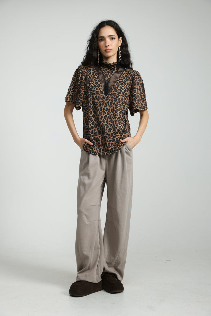 Adamon Leopard Lace Polo