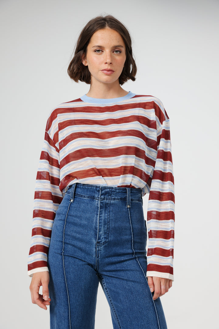Tamuz Brown Striped Shirt