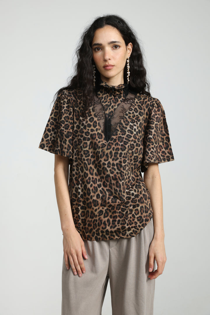 Adamon Leopard Lace Polo