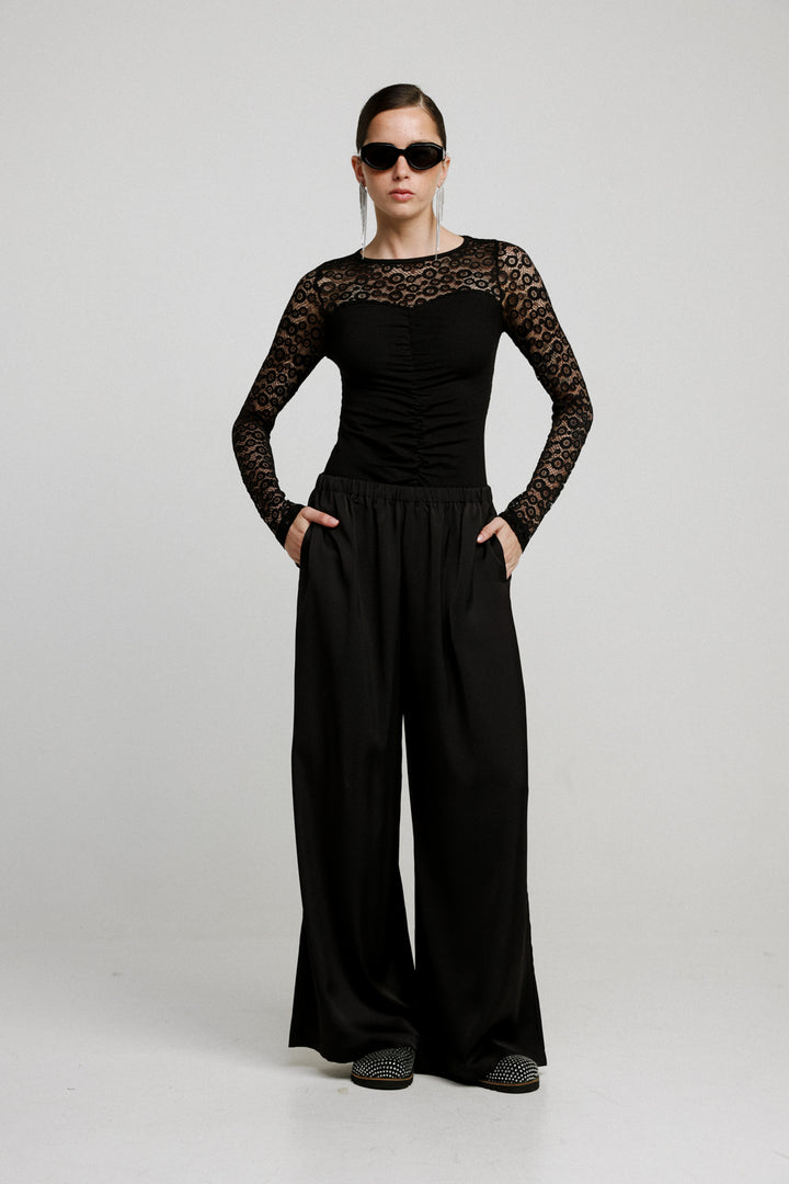 Flow Black Wide Leg Bottoms