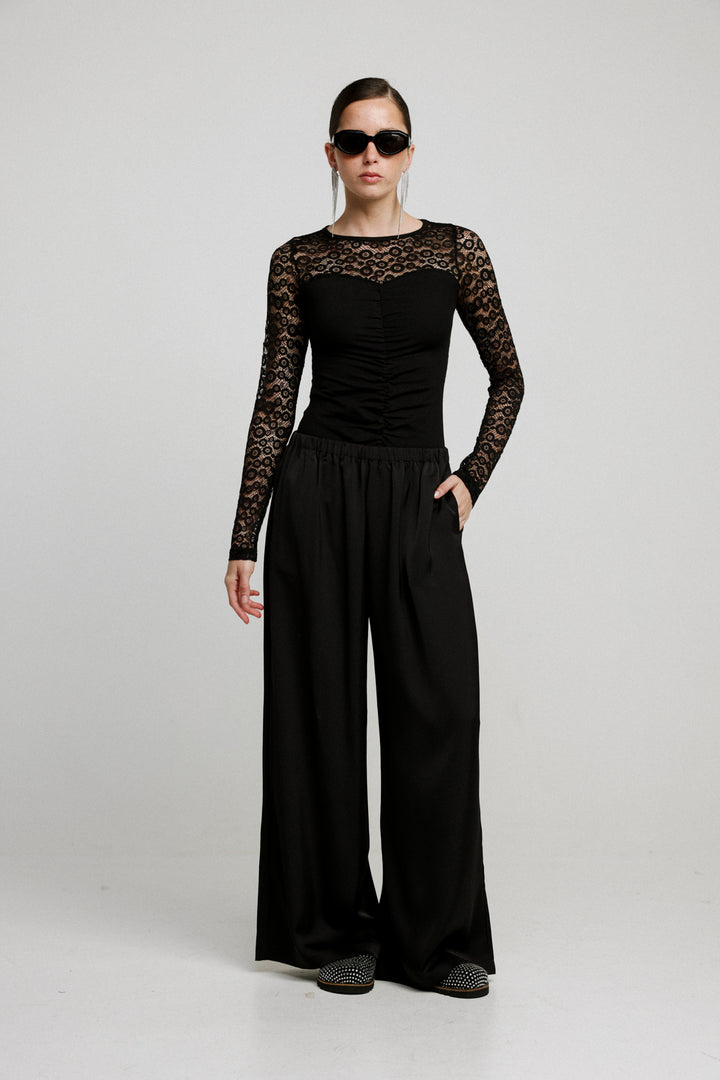 Flow Black Wide Leg Bottoms