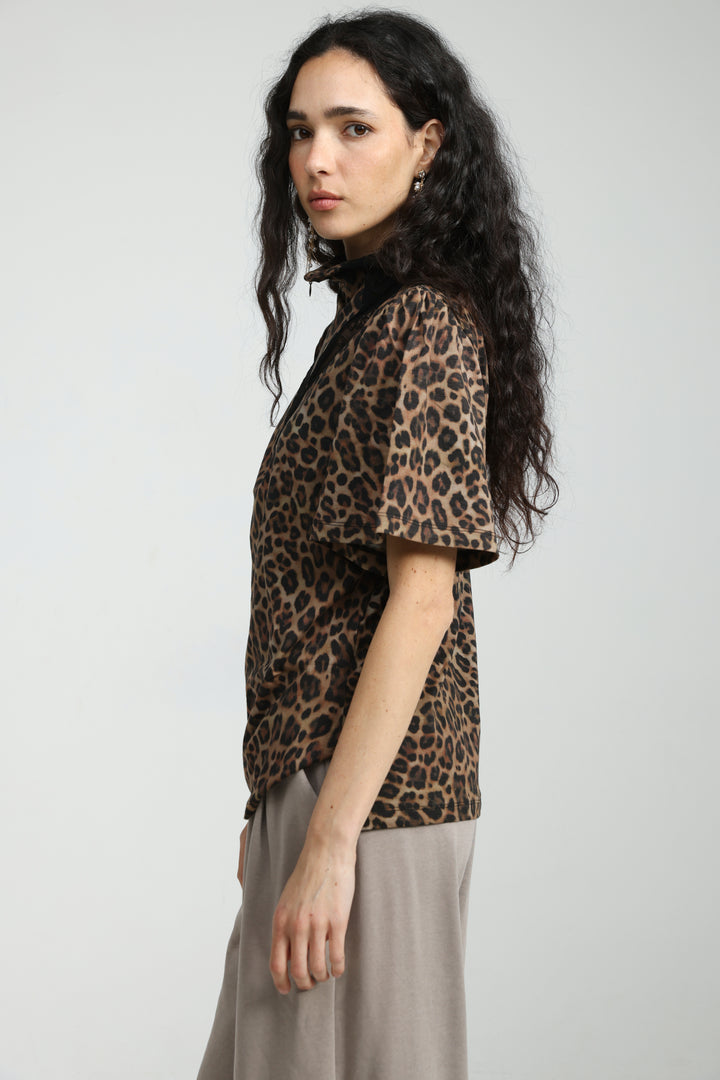 Adamon Leopard Lace Polo