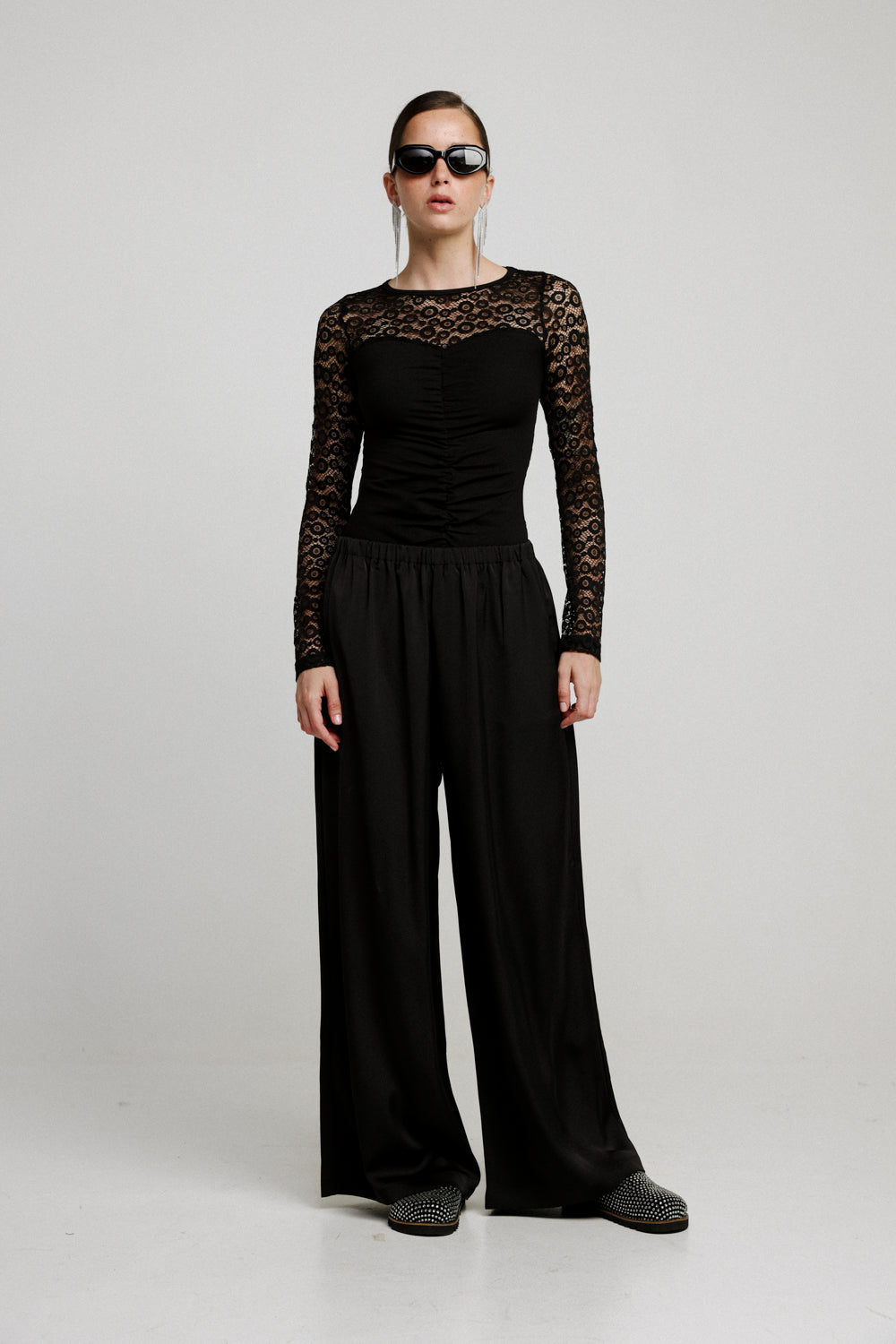 Flow Black Wide Leg Bottoms