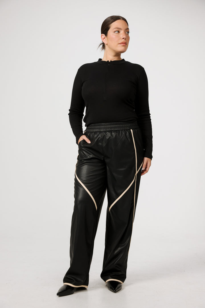 Faux Leather Black Bottoms