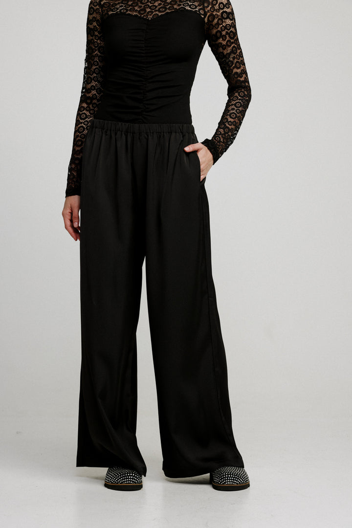 Flow Black Wide Leg Bottoms