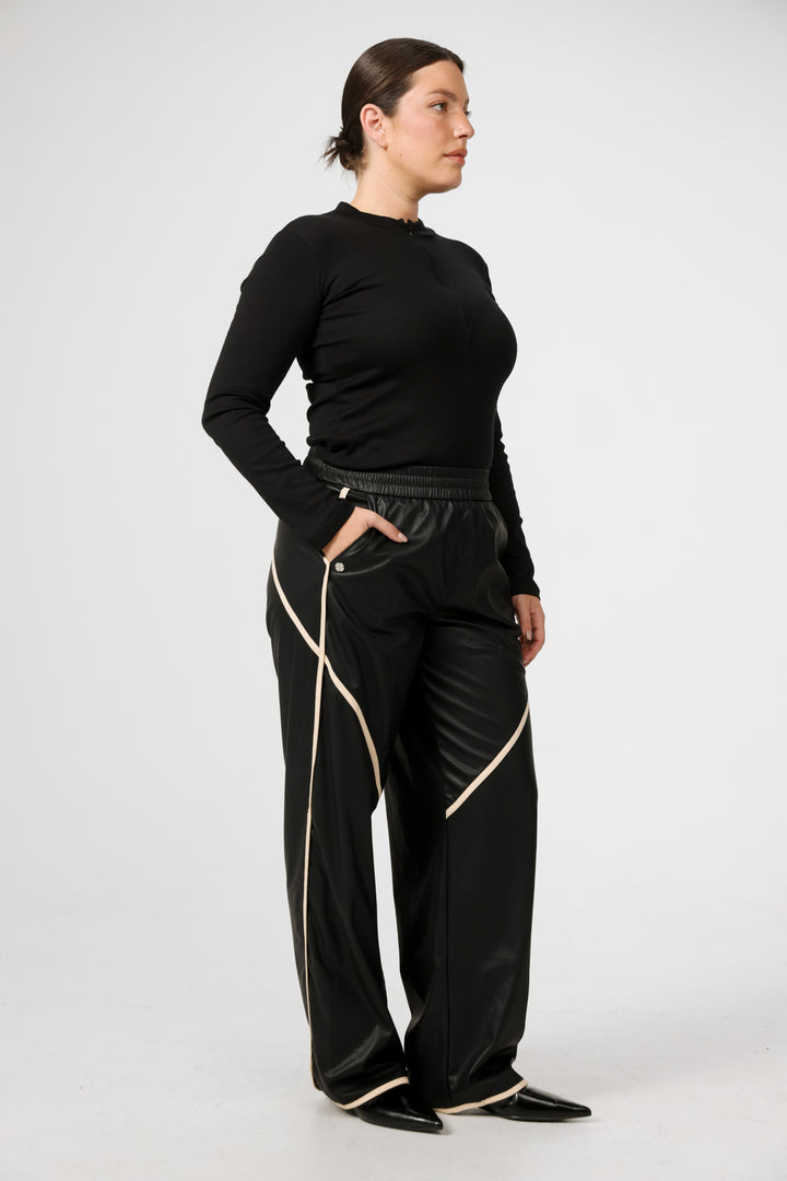 Faux Leather Black Bottoms