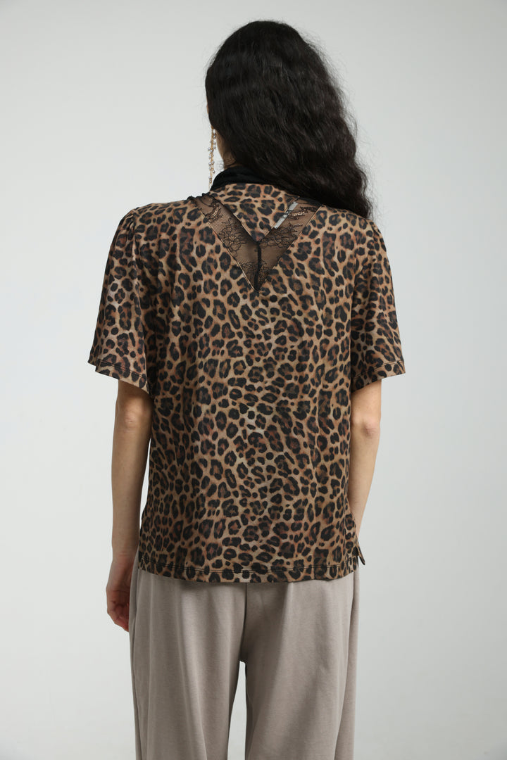 Adamon Leopard Lace Polo