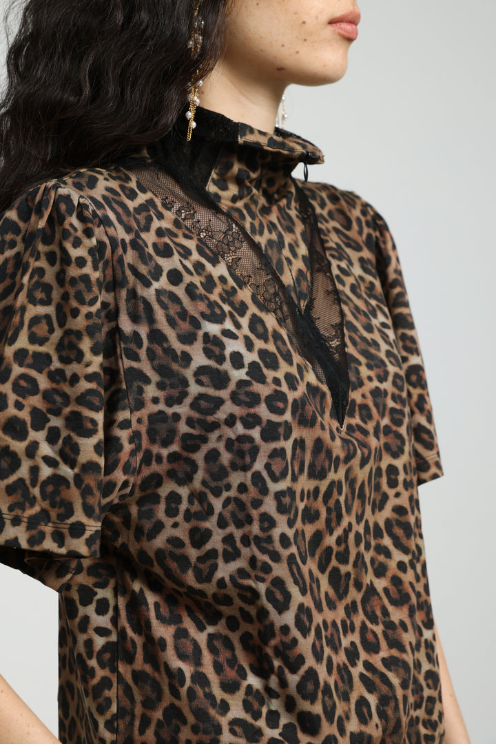 Adamon Leopard Lace Polo