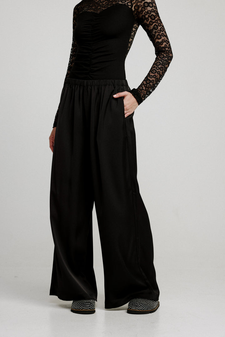 Flow Black Wide Leg Bottoms