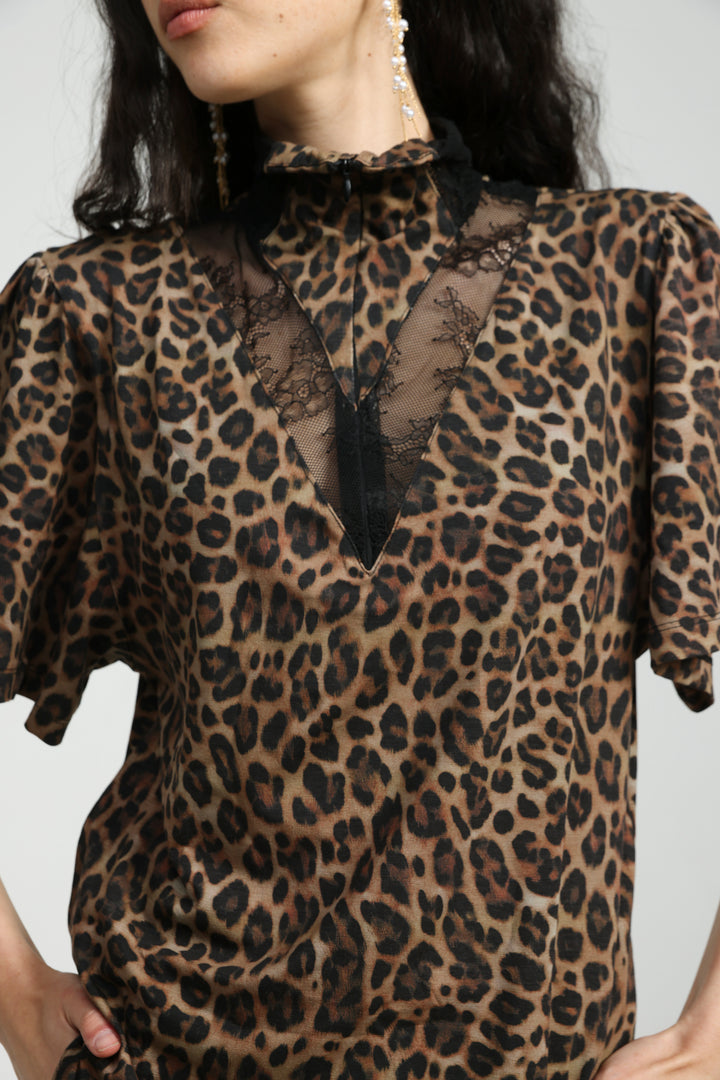 Adamon Leopard Lace Polo