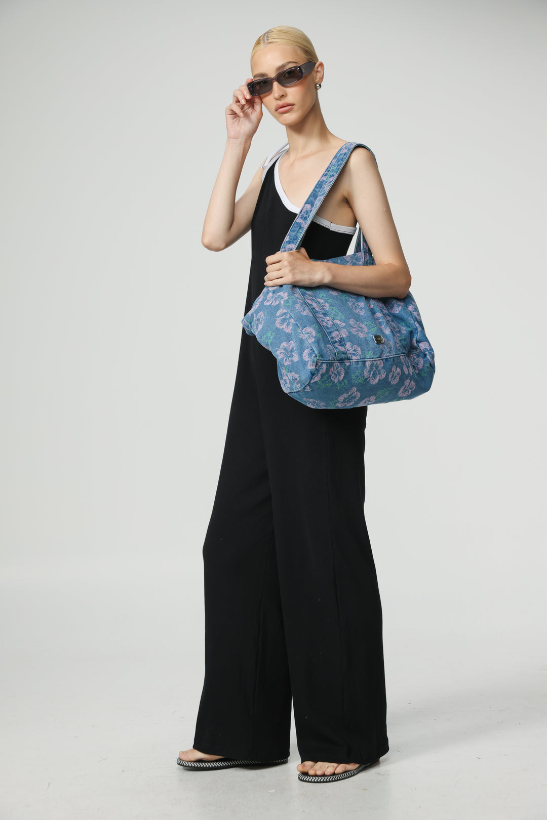 Floral Denim Bag