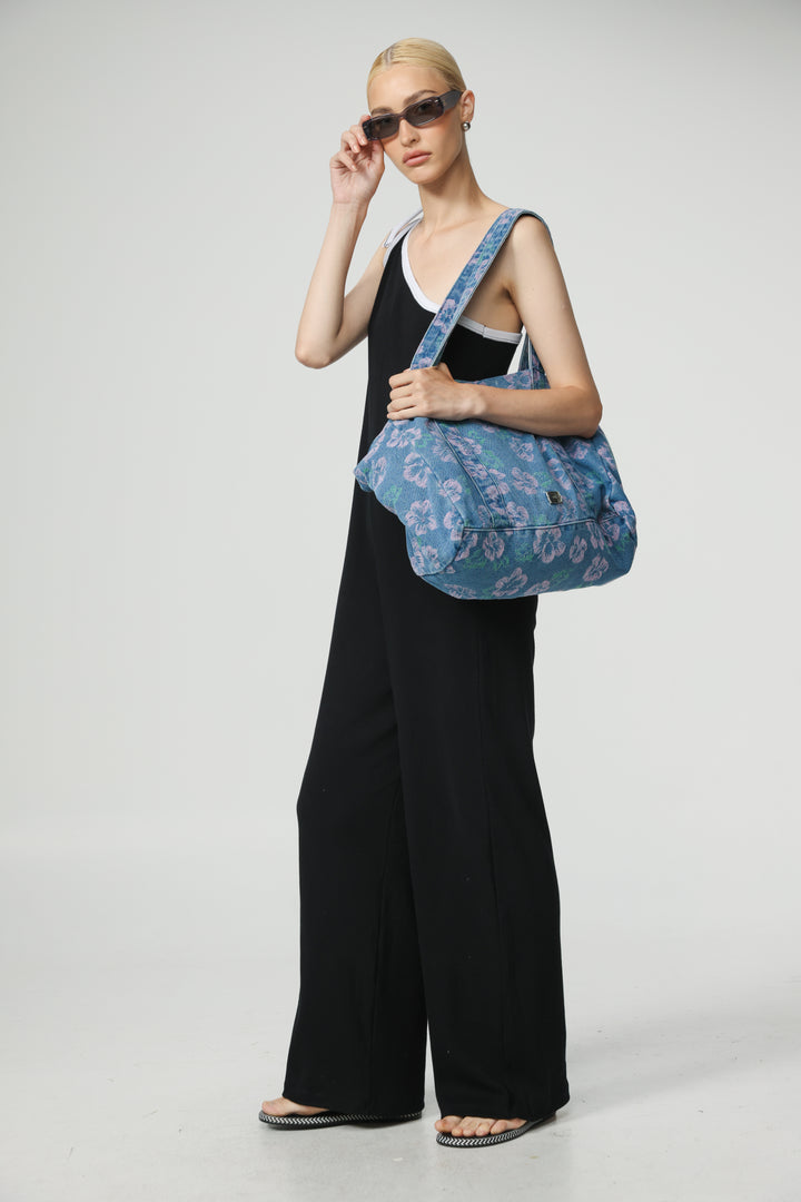 Floral Denim Bag