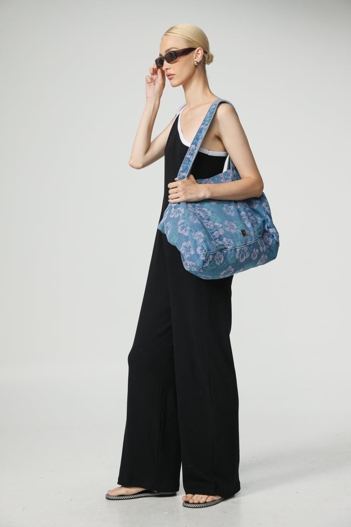 Floral Denim Bag