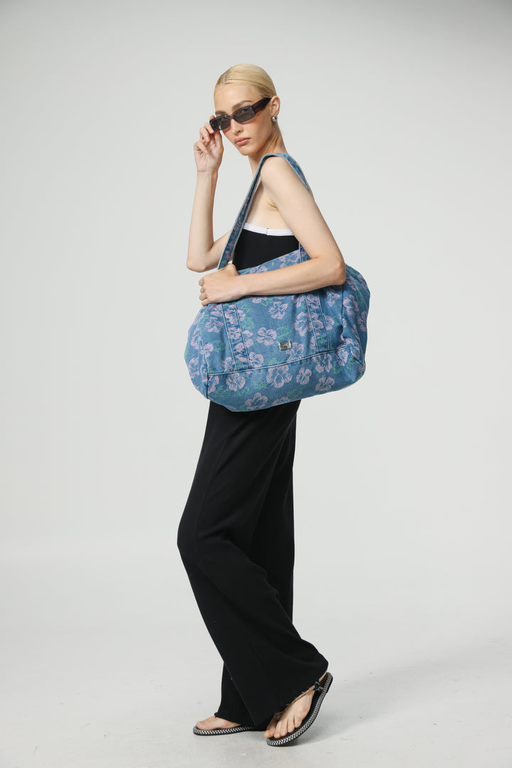 Floral Denim Bag